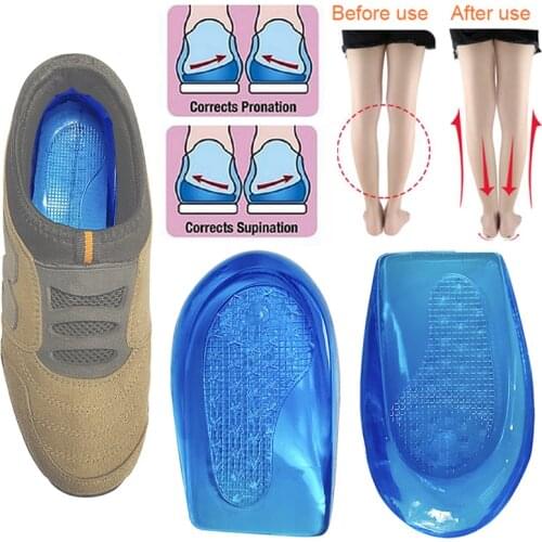 Heel Wedge Silicone Insoles (1Pair) Supination and Pronation Corrector Shoes Insert for Foot Alignment