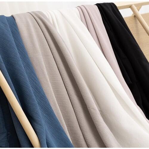 Crepe Cotton Polyester Fabric For Sewing Summer Dress Or Garment Thin Can See Though 50*150cm /Piece W300393