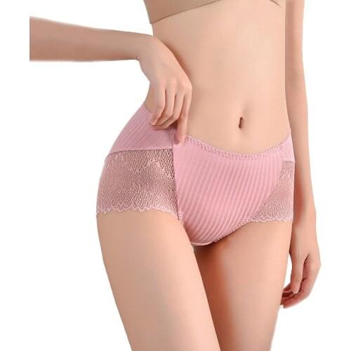 Sexy Lace Transparent Women Panties Middle Waist Floral Hollow Luxurious Briefs Seamless Underwear Breathable Calcinha Lingerie