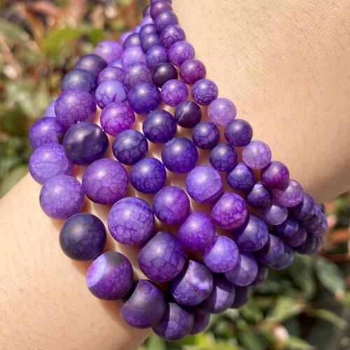 Dull Polished Purple Dragon Veins Agates Stone Round Beads For Jewelry Making 6/8/10mm Spacer Loose Beads Diy Bracelet Necklace