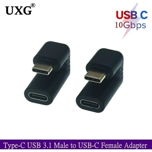U-type 90 Degree 10Gbps Type-c USB3.1 Male to Female Adapter Cord Extension Converter Thunderbolt 3 for Xiaomi Nintendo Switch