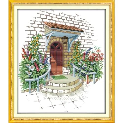 Everlasting Love Flowers Garden Chinese Cross Stitch Kits Ecological Cotton Stamped Printed 11CT DIY New Christmas Decorations