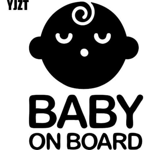 YJZT 10.7cm*13.5cm Boy Baby on Board Sticker Decal Safety Caution Sign for Car Vinyl Black/Silver C10-00068