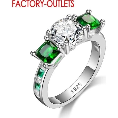 Hot Brand Luxury Wedding Rings For Women Colored Cubic Zirconia Crystal 925 Engagement Party Rings