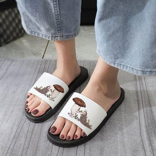 Fun cartoon Print Lady Slide Sandals outdoor slippers 2021 Hot New Fashion Summer indoor Slide Sandals Harajuku Female Slippers