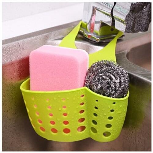 1Pcs PVC Kitchen Sink Shelving Bag Dish Cloths Rack Suction Sponge Hanging Drain Holder Faucet Soap Dish Rack
