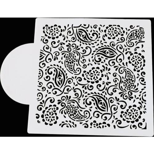 1Pcs Plastic Flower Cookie Cake Stencil Paisley Wedding Cake Stencil Fondant Cake Tool Decoration For Cake Cookie Stencil