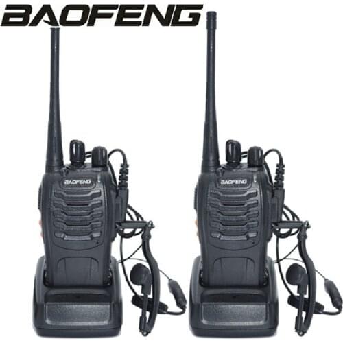 2 Pcs Baofeng 888s Two Way Radio ham UHF 70cm & PTT Headset Earpiece & USB Charger Ourdoor Ham Radio Communication Transicver