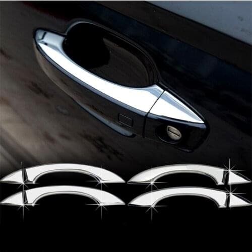 4pcs Car Door Handle stainless steel/ABS Sticker Car Styling Decoration Cover For Audi A6 C7 2012-2017 Year Exterior Accessories