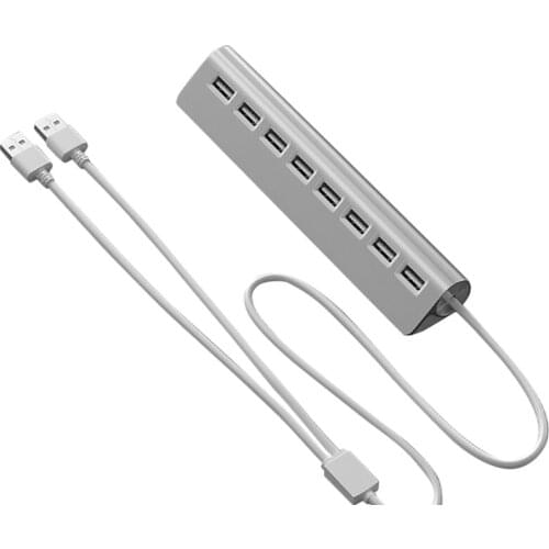 8-Port USB2.0 Hub with Power Supply Multi-Function Expansion Splitter Supports Simultaneous Expansion of Multiple Ports