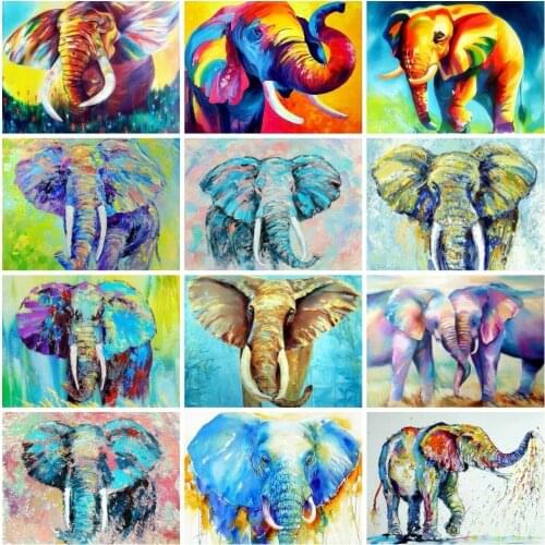 5D Diy Diamond Painting Elephant Diamond Embroidery Animal Cross Stitch Rhinestones Mosaic Wall Art Needlework Gift Home Decor
