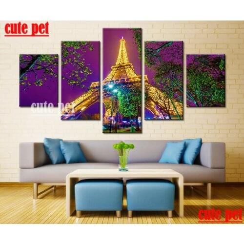 Diamond painting 3D Eiffel Tower diy cross stitch rhinestone diamond Mosaic embroidery painting home decorative art cute pet