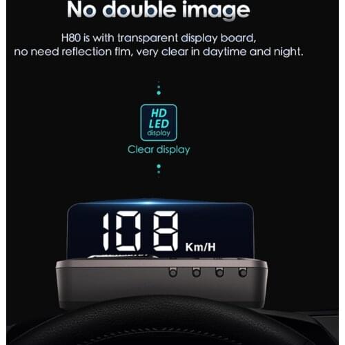 Car HUD Mirror Head Up Display OBDII Gauge Projector Overspeed Alarm Voltage Water Temperature Monitor Speedometer