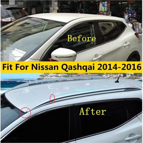 Yimaautotrims Roof Top Rack Side Rails Bars Luggage Carrier Cover Kit Fit For Nissan Qashqai J11 2014 - 2016 Silver Exterior