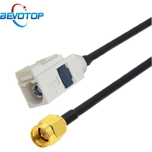 White Fakra B Female to SMA Male Straight Plug RG174 Pigtail Cable Radaio Antenna Extension Cord RF Adapter Pigtail Jumper