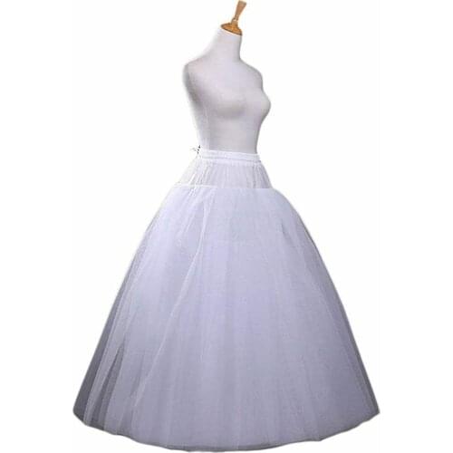 Sensual Looking Fancy Clingy White 3-Layers Tulle Hoopless Wedding Dress Underskirt Petticoat New