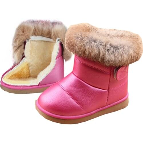 Winter Kids Toddler Baby Keep Warm Fur Snow Boots For Little Girls White Princess Cotton Shoes Ankle Boots 1 2 3 4 5 7 Years Old