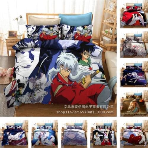 Inuyasha Home Textile Pillow Case 3D Bed Linen Duvet Covers Comforter Bedding Sets Bed Set Home Decor Bedding