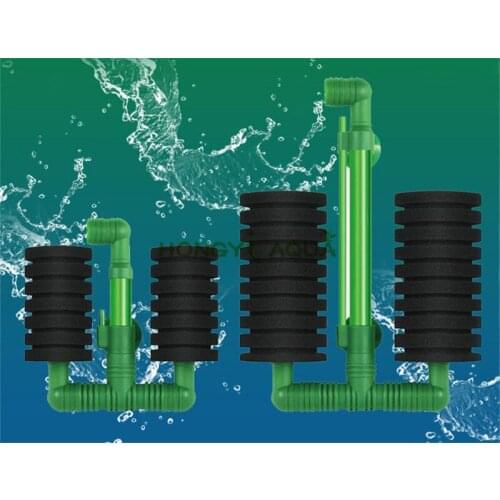 Double head water fairy fish tank pneumatic filter with pedigree biochemical sponge aquarium filter products PK002 PK004
