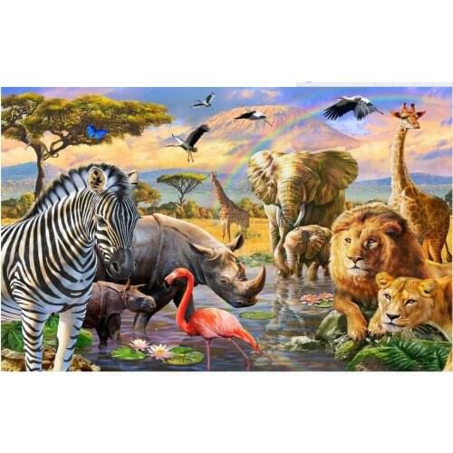 3d photo wallpaper custom 3d murals wallpaper mural Animals wall Sunlight campo animal world children room background wall paper