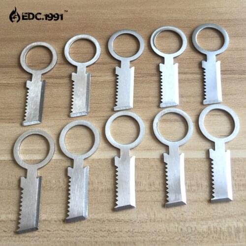 10PCS/LOT EDC GEAR Pocket Knife flint and steel Outdoor camping survival tools Camping Pocket Military Sharp Eye Knife Silver