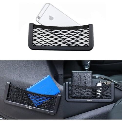 For Peugeot 3008 Car Net Storage Bag Phone Holder Pocket Organizer