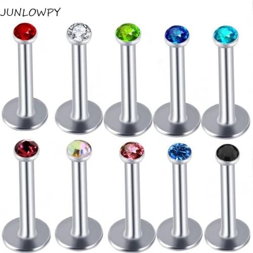JUNLOPWY 200pcs 14G Steel Labret Monroe Lip Ring Bar Internally Thread Tragus Helix Earring Cartilage Stud Piercing Body Jewelry