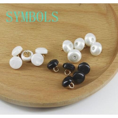 Foot shirt button suit shirt button bead corner set diamond white black resin button accessories 20pcs