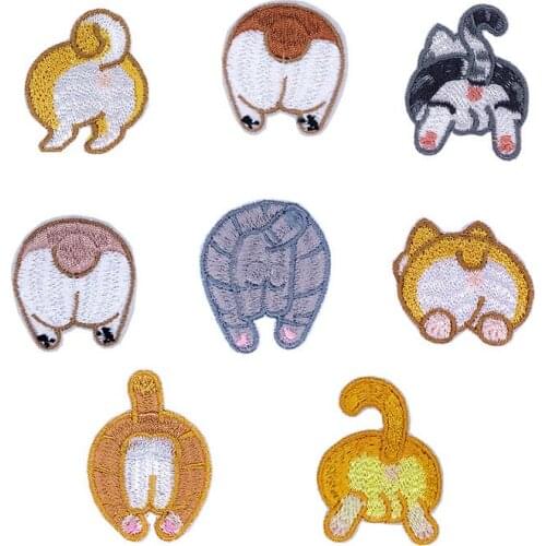 Computer Emboridery Label Cute Cartoon Animal Back Embroidered Cloth Stickers Decorative Patch Labeling