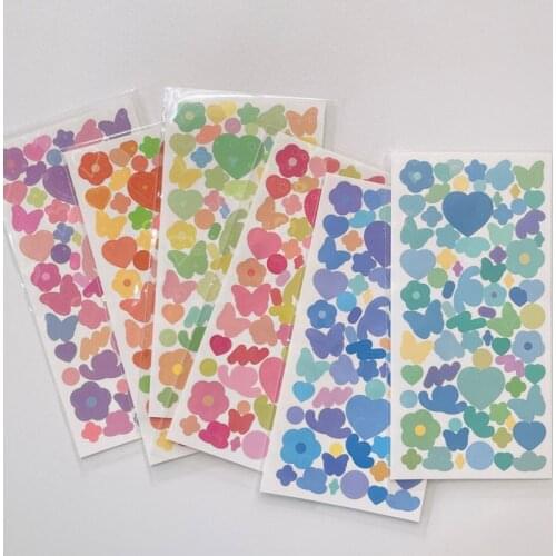 Korean Ins Laser Butterfly Flowers Sticker Kawaii DIY Scrapbooking Mobile Phone Computer Decoration Stickers Stationary Supplies