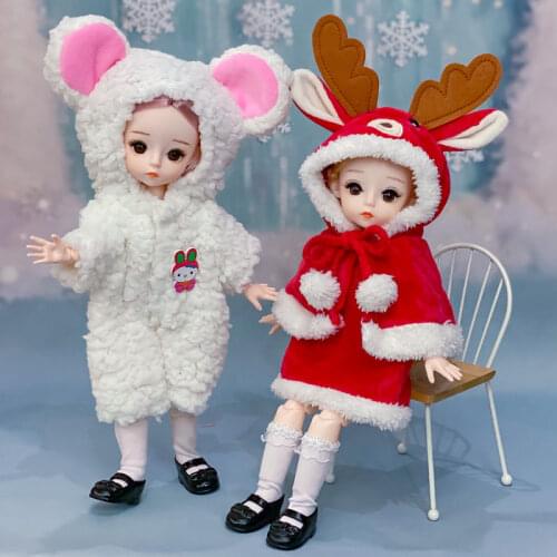 New 30cm Bjd Doll 27 Movable Joints 3D Real Eye High-end Dress Can Dress Up Fashion Doll Children DIY Girl Toy Best Gift