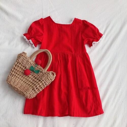 Girls Summer Dresses for Party and Wedding Christmas Clothing Princess Flower Short Sleeves Casual Sundress