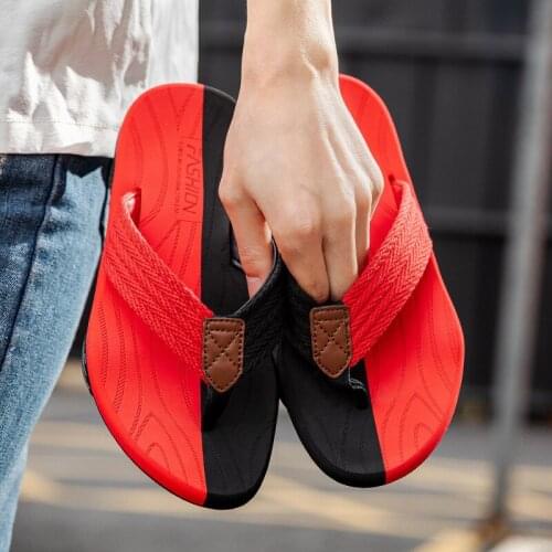 New EVA Soft Bottom Light Flip Flop Fashion Trend Mens Foot Slippers Seaside Casual Beach Shoes Outdoor Sport Black Grey