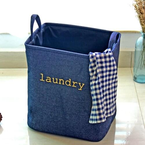New Denim Laundry Box Thickened With Lined Clothing Bucket Home Storage Basket