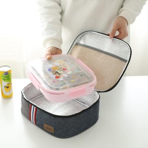 Oxford Lunch Bag Kids School Bento Thermal Pouch Office Men Women Food Insulated Tote Picnic Drink Snack Fruits Cooler Shoulder