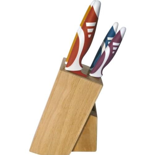 Knife Stand, 11 X 6 X 20 Cm, Wood Kitchen Supplies Blocks Roll Bags Knives Accessories Dining Bar Home Garden