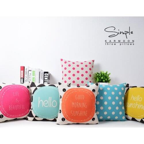 Geometry pillow cover, Fresh and lovely color wave American Literature cartoon throw pillow case pillowcase wholesale