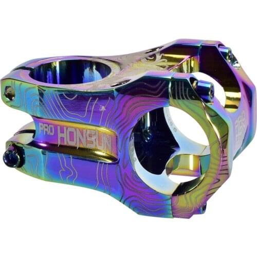 Rainbow Bike Stem Alloy CNC 0 degree Bicycle Short Stem XC AM DH FR MTB Mountain Road Bike Handlebar Colorful Stem 31.8*45mm