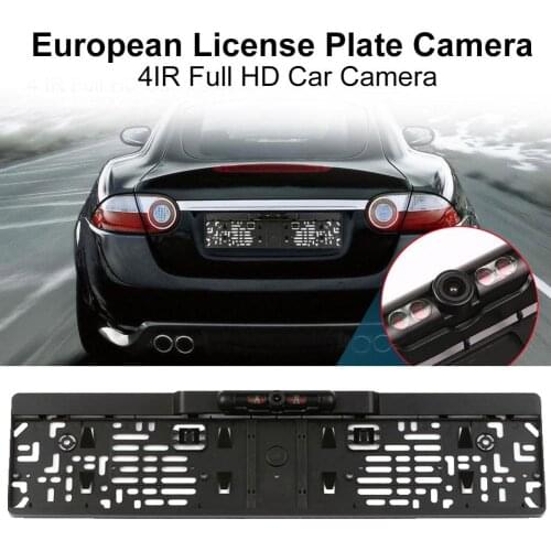 European License Plate Frame Car Reversing 4 IR LED Night Vision Rearview Camera Professional Spared Parts