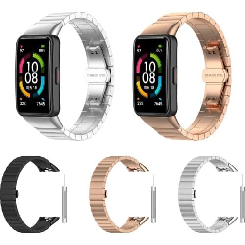 Stainless Steel Straps Bracelet For Huawei Honor Band 6 Smart Bands Replacement Sport Watchband