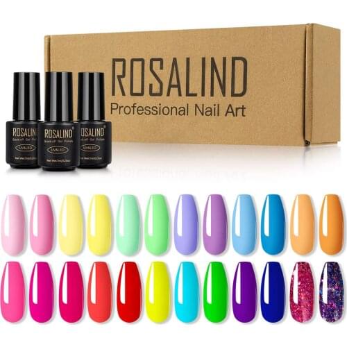 ROSALIND Gel Set Nail Polish Kit For Manicure Glitter Gel Varnishes Kit 7ml Semi Permanent Soak Off UV Hybrid Lacquer Nail Art