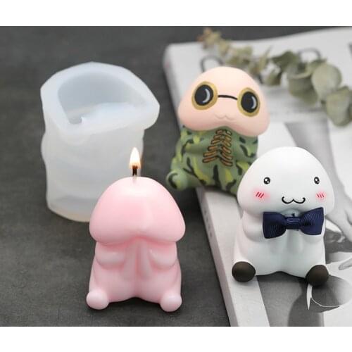 Mold Ornaments Ding Silicone Mould-Decorations Plaster Cute For Home Shy Gypsum Tin DIY