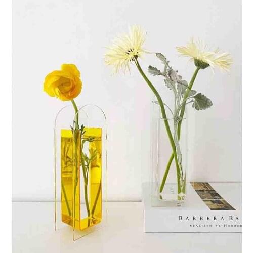 Nordic Modern Simple Acrylic Vase Hydroponic Plant Transparent Flower Set Dry Flower Creative Gift Ornament