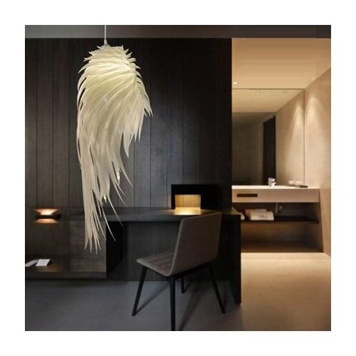 Modern Romantic Angel Wings Pvc Feather Pendant Light Hanging Lamp Lamparas Lustre 110-240v E27 Light Base For Bedroom