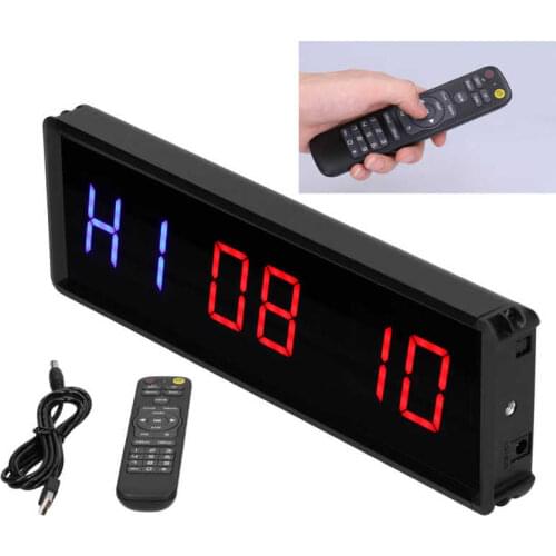 LED Interval Timer Gym Workout Count Down/Up Clock Stopwatch for Fitness Exercising LED Interval Timer