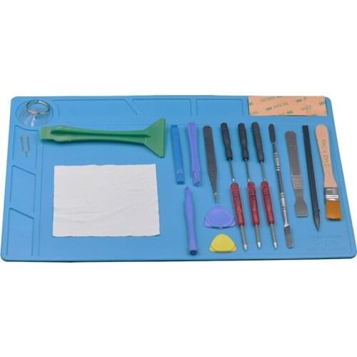 23x34cm Heat-resistant Soldering Mat Insulation Silicone Welding Soldering Pad Maintenance Platform Repair Tool with 20 cm Scale