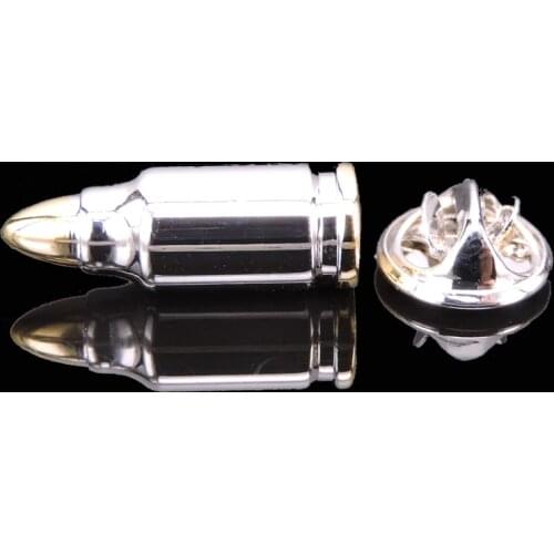 High quality jewelry mens Brooch Lapel Pin New badge 007 bullet Brooch mens wedding clothing jewelry accessories pin gift