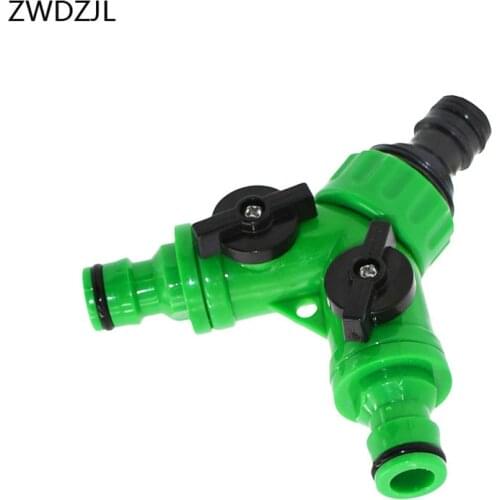 Irrigation Y connectors 2 way tap garden tap Irrigation valve Hose Pipe Splitter 2 Way Quick connector adapter 1pcs