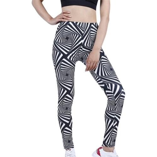 CKAHSBI Ladies' Printed High Waist Hip Stretch Yoga Pants Leggings Sport Women Fitness Running Gym Tights Workout Stripe Clothes