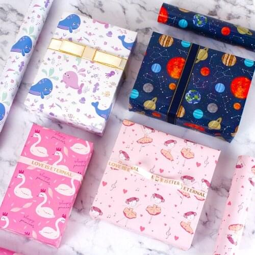 10pcs/lot Cartoon Print Gift Wrapping Papers New Year Christmas Kids Birthday Gift Wrapping Papers for Gift packing